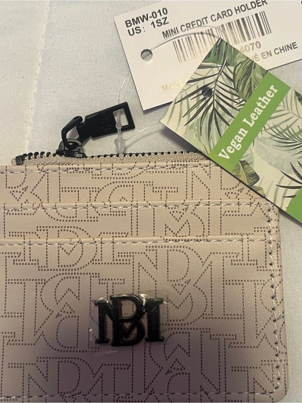 Badgley Mischka Beige Mini Card Holder